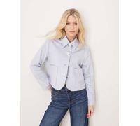 Abercrombie & Fitch - Giacca azzurra in camoscio sintetico con bottoni-Blu S