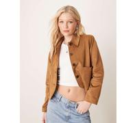 Abercrombie & Fitch - Giacca color cuoio in camoscio sintetico-Marrone M