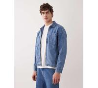 Abercrombie & Fitch - Giacca di jeans color indaco con zip-Blu L