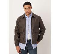 Abercrombie & Fitch - Giacca in pelle sintetica corta squadrata marrone L