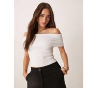 Abercrombie & Fitch - Top bianco con spalle scoperte e risvolto M