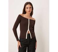 Abercrombie & Fitch - Top marrone con spalle scoperte S