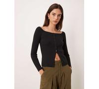 Abercrombie & Fitch - Top nero con spalle scoperte e bottoni M