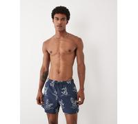 Abercrombie - Pantaloncini da bagno blu navy con stampa nautica W31-W32