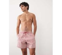 Abercrombie - Pantaloncini da bagno rossi a righe-Rosso W33-W34