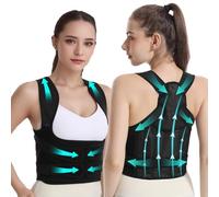 ABERE Supporto per schiena dritto, cintura di supporto per la schiena, correzione posturale, schiena e uomo, traspirante e regolabile, tracolla per la schiena, dritta, nero