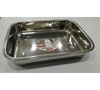 Abert Teglia Tegame Lasagnera in Acciaio Inox Rettangolare con Manici 37X27 Cm