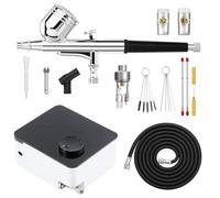 ABEST Kit aerografo con compressore d'aria regolabile 33PSI, aerografo a doppia azione con ugelli da 0,2/0,3/0,5 mm, per nail art, trucco, modellazione, decorazione torte, dolci, ecc.