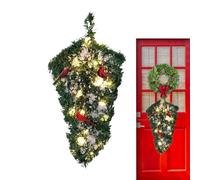 Abete festivo sospeso - albero di Natale capovolto, albero di Natale illuminato, decorazione per le vacanze per la finestra al dettaglio per le porte del soffitto dei proprietari di ca