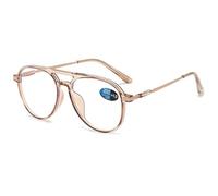 ABETOS Pilot Occhiali da lettura da uomo e donna, filtro luce blu, stile retrò, alla moda, da pilota, con aiuto per la lettura, con bordo pieno