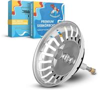 ABFLUSSHELD Cestello per lavello 79mm - filtro per lavello in acciaio inox - anche per ricambio lavello Blanco - filtro per lavello da cucina regolabile in altezza