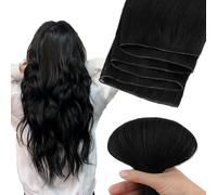ABH AMAZINGBEAUTY HAIR Genius Weft Extension di capelli veri, ciocche di capelli veri e proprie, da cucire per capelli veri, 50 g, #1 nero sfortunato, 50 cm