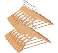 ABHENG Appendiabiti in legno, set di 14 rucce per Completi, gancio girevole di 360°, per giacche, camicie, abiti, cappotti, 44 x 5,5 x 23 cm (L x B x H), Naturale AWY0414N