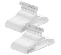 ABHENG Grucce in Plastica 100 Pezzi, Apertura a forma di U, Salvaspazio, Robusti e resistenti, Antiscivolo, con gomma e barra orizzontale, Gancio girevole 360°, 41.5 x 0.5 x 22.5 cm, Bianco, APY04100W