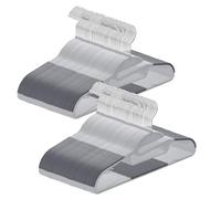 ABHENG Grucce in Plastica 100 Pezzi, Apertura a forma di U, Salvaspazio, Robusti e resistenti, Antiscivolo, con gomma e barra orizzontale, Gancio girevole 360°, 41.5 x 0.5 x 22.5 cm, Grigio, APY04100G