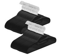 ABHENG Grucce in Plastica 100 Pezzi, Apertura a forma di U, Salvaspazio, Robusti e resistenti, Antiscivolo, con gomma e barra orizzontale, Gancio girevole 360°, 41.5 x 0.5 x 22.5 cm, Nero, APY04100B