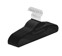 ABHENG Grucce in Plastica 20 Pezzi, Apertura a forma di U, Salvaspazio, Robusti e resistenti, Antiscivolo, con gomma e barra orizzontale, Gancio girevole 360°, 41.5 x 0.5 x 22.5 cm, Nero, APY0420B