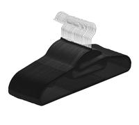 ABHENG Grucce in Plastica 30 Pezzi, Apertura a forma di U, Salvaspazio, Robusti e resistenti, Antiscivolo, con gomma e barra orizzontale, Gancio girevole 360°, 41.5 x 0.5 x 22.5 cm, Nero, APY0430B