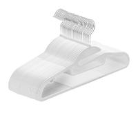 ABHENG Grucce in Plastica 30 Pezzi, Apertura a forma di U, Salvaspazio, Robusti e resistenti, Antiscivolo, con gomma e barra orizzontale, Gancio girevole 360°, 41.5 x 0.5 x 22.5 cm, Bianco, APY0430W