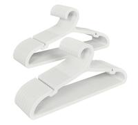 ABHENG Grucce in Plastica 50 Pezzi, Grucce Appendiabiti con Ampie Scanalature ai Lati, Salvaspazio, Robusti e resistenti, Antiscivolo, 41,7 x 0,4 x 21 cm, Bianco, APY0550W