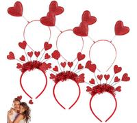 Abibiocy Cupido fascia 6pcs 2 stile 8 x 8 squisito a cuore sequestro di sequenza di paippelli a forma di amore orecchie di cuore Accessorio per costume cupido rosso per San Valentino HolidayCupid