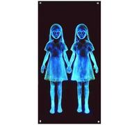 Abibiocy Halloween Door Cover 35.4x70.9in Scary & Spooky Twin Halloween Decorations Door Cover Vibrant Polyester for Party or Haunted House