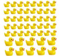 Abibiocy Piccole Anatre, 50pcs Mini Anatre di plastica Luminosa, Simpatica Miniatura Gialla, 0, 8x0, 6 Mini Figure per Case da Bambole, Giardino, Decorazioni in Vaso in Vaso