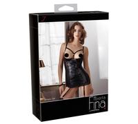 Abierta Fina - Vestito Rialzante il Seno con Lucentezza Satinata (Nero) - 85B/L