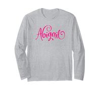 Abigail Nome Personalizzato Rosa Script Lettere Donne Ragazze Maglia a Manica