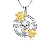 ABIGY Collana con animali in argento Sterling 925 anatra/cane/bradio/maiale/animale catena natale compleanno festa della mamma anniversario gioielli regali per madre moglie figlia sorelle, 0.91*0.91