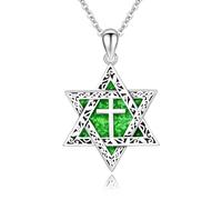 ABIGY Collana con stella di David, in argento Sterling 925, con ciondolo a forma di stella di David, collana con ciondolo a forma di stella di David, gioiello per uomo e donna, Argento sterling