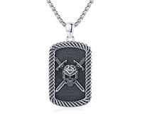 ABIGY Collana con teschio, in argento sterling 925, con ciondolo a forma di teschio, per donne, uomini, gioielli gotici, regalo per mamma, figlia, moglie, sorella, Argento sterling, Zirconia