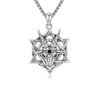 ABIGY Collana da uomo con animali in argento sterling 925, con ciondolo in stile vintage, per Natale, compleanno, anniversario, gioielli per figli, fratelli, mariti, padri, Argento sterling, Zirconia