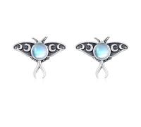 ABIGY Orecchini a forma di animale da donna, in argento Sterling 925, con pietra di luna, per Natale, compleanno, festa della mamma, anniversario, regalo per mamma, moglie, figlia, sorelle, Argento