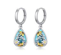 ABIGY Orecchini a forma di animale da donna, in argento Sterling 925, per Natale, compleanno, anniversario, per figlie, sorelle, mamme, Argento sterling, Turchese