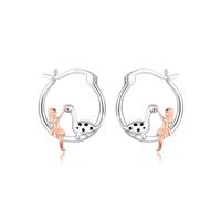 ABIGY Orecchini a forma di dinosauro, in argento Sterling 925, la ragazza e i dinosauri, orecchini a cerchio dinosauro, orecchini a cerchio, orecchini a cerchio, graziosi dinosauri, regalo per donne e