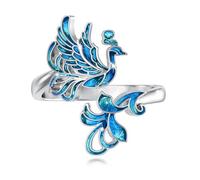 ABIGY Phönix Anello da donna in argento sterling 925 Nirvana gioielli regolabile blu Phoenix anello per compleanno, anniversario, festa della mamma, Natale, regalo per mamma, moglie, figlia