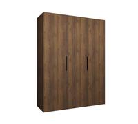 ABIKSMEBLE - Armadio Marbella 1 Altezza 202cm, Larghezza 150 cm, Profondità 52cm - Corpo Noce della Warmia, Maniglia Nero - Mobile Contenitore Moderno per il Soggiorno o la Camera da Letto