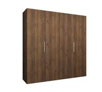 ABIKSMEBLE - Armadio Marbella 1 Altezza 202cm, Larghezza 200 cm, Profondità 52cm - Corpo Noce della Warmia, Maniglia Cachemire - Mobile Contenitore Moderno per il Soggiorno o la Camera da Letto