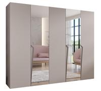 ABIKSMEBLE - Armadio per abiti - 250 x 202 x 52 cm - Armadio con appendiabiti e specchio, 5 ante - per camera da letto, corridoio - PIANO, Cashmere, Maniglia Cashmere