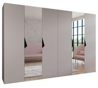 ABIKSMEBLE - Armadio per abiti - 300 x 202 x 52 cm - Armadio con appendiabiti e specchio, 6 ante - per camera da letto, corridoio - SANDI, Cashmere, Maniglia Nero