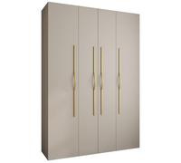 ABIKSMEBLE COMO 2 Armadio a 4 Ante - Guardaroba - Armadio Appendiabiti - Armadio Portaoggetti per Camera da Letto, Camera dei Ragazzi, Cameretta dei Bambini - 245,5x170x50cm - Cashmere, Cashmere, Oro