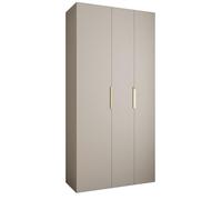 ABIKSMEBLE COMO 4 Armadio a 3 Ante - Guardaroba Appendiabiti e Portaoggetti per Camera da Letto, Camera dei Ragazzi, Cameretta dei Bambini - 245,5x120x50cm - Cashmere, Oro