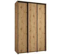 ABIKSMEBLE Davos 1 150 Armadio da Camera Terzo Scorrevole - Armadio Moderno con Asta e Ripiani - 235,2 x 150 x 45 cm - Artisan Artisan Nero