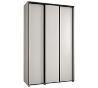 ABIKSMEBLE Davos 1 150 Armadio da Camera Terzo Scorrevole - Armadio Moderno con Asta e Ripiani - 235,2 x 150 x 45 cm - Bianco Bianco Nero