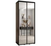 ABIKSMEBLE Davos 2 120 Armadio da Camera Doppio Scorrevole - Armadio Moderno, Asta e Ripiani - 235,2x120x60 cm - Nero