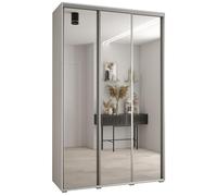 ABIKSMEBLE Davos 2 150 Armadio da Camera Terzo Scorrevole - Armadio Moderno, Asta e Ripiani - 235,2x150x45 cm - Bianco Bianco Argento