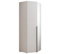 ABIKSMEBLE Inova 1 Guardaroba ad Angolo - Guardaroba con Ripiani e Barre - Mobile contenitore - per Camera da Letto, Cameretta per Adolescenti, Ingresso - 236,7x81,7x47cm - Bianco, Nero