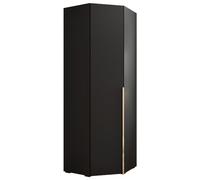 ABIKSMEBLE Inova 1 Guardaroba ad Angolo - Guardaroba con Ripiani e Barre - Mobile Portaoggetti - per Camera da Letto, Stanza dei Ragazzi, Ingresso - 236,7x81,7x47cm - Nero, Oro