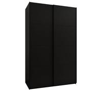 ABIKSMEBLE LUX 1 Armadio con 2 Ante Scorrevoli con Chiusura Silenziosa - Sistema Scorrevole HETTICH TopLine L - per Soggiorno, Camera da Letto - 245,5x150x64cm - Nero, Nero, Nero